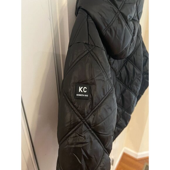 Kenneth Cole Women's Short Quilted Puffer Jacket Black Size L - Picture 6 of 7